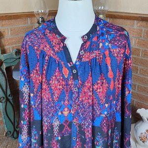 Plenty by Tracy Reese Abstract Pullover Blouse Size M